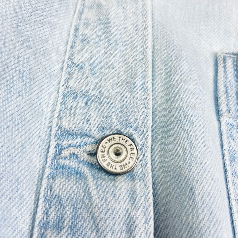 Free People Light Wash Blue Oversized Button-Down Shirt - Picture 11 of 15